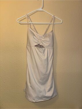 PacSun Light Cream Slip Dress with Front Keyhole